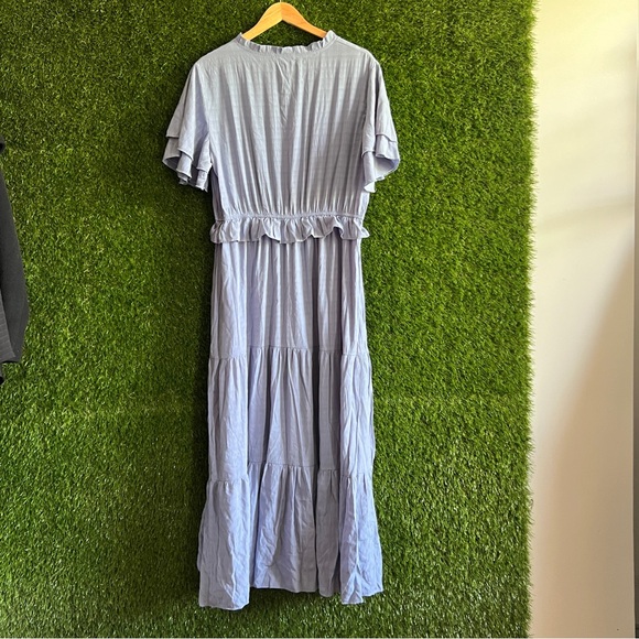 Pretty Garden Periwinkle Tiered Ruffled Maxi Dress - Picture 2 of 7